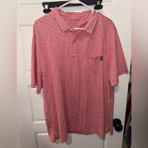 Vineyard Vines Red and White Striped Polo Shirt